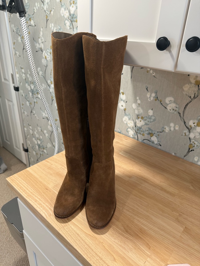Vince Camuto Brown Suede Knee-High Heeled Boots